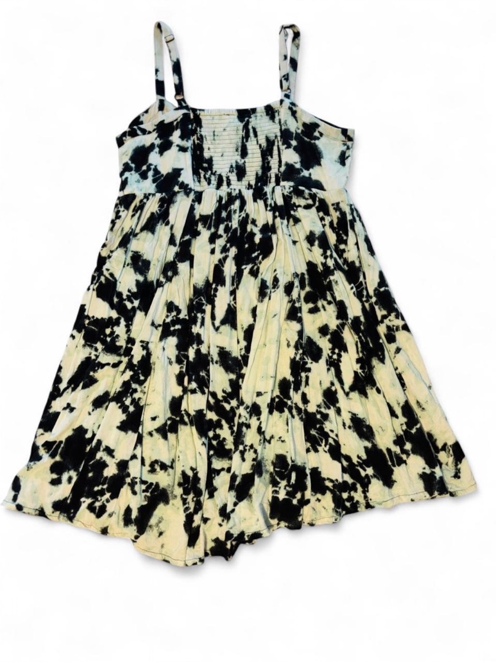 Torrid Black and Green Tie-Dye Boho Sundress with Buttons - Picture 2 of 7